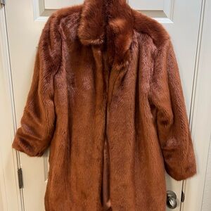 Elegant Brown Faux Fur Coat